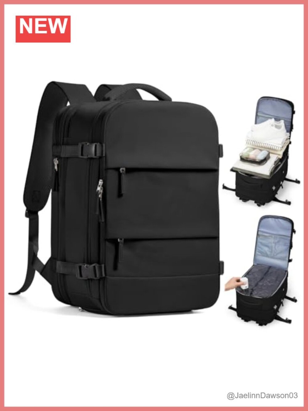 Vacuum Travel Backpack with Electric Pump, Expandable Carry-On, Wet/Dry